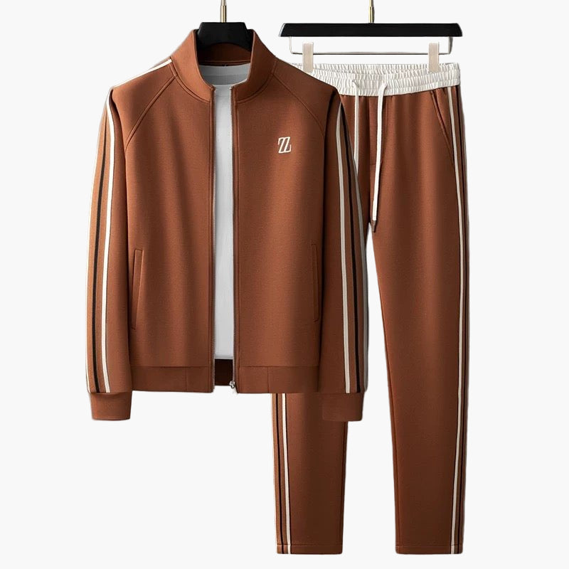 Men's Modern Athletic Tracksuit Set – Sporty Zip-Up Jacket and Joggers