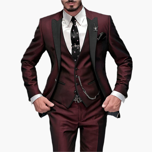 Men's 3-Piece Slim Fit Formal Suit Set – Business & Wedding Classic Style